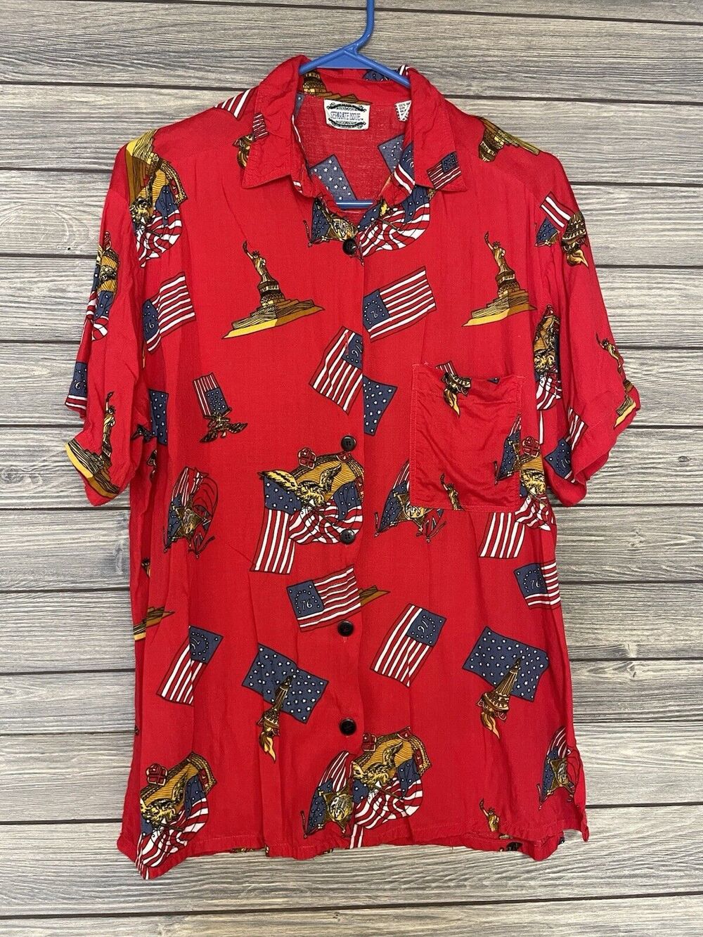 Separate Issue Men’s Stars & Stripes Button Up Shirt Size M USA Americana
